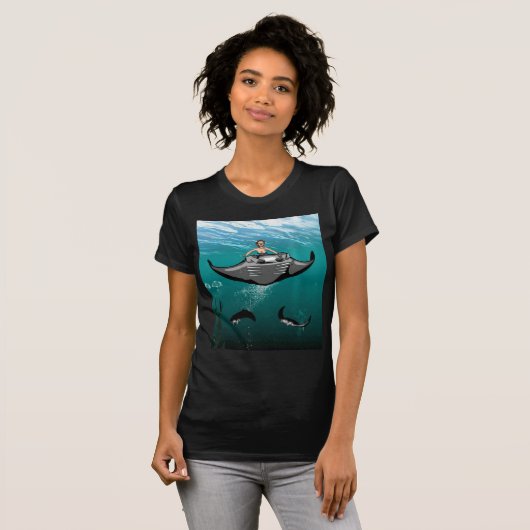 Mantarochen mit Meerjungfrau T-Shirt (Vorne ganz)