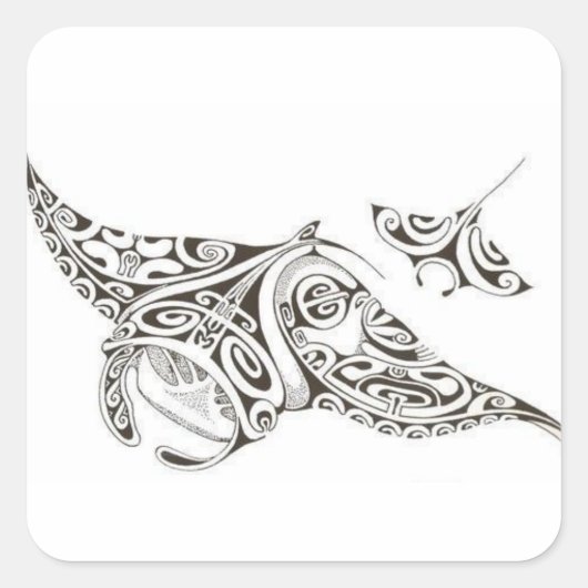 Mantarochen Quadratischer Aufkleber (Vorderseite)