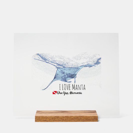 Mantarochen-Silhouette Acrylschild (Vorderseite)