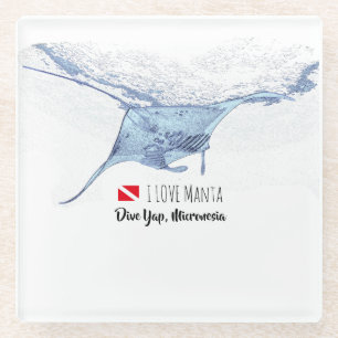 Mantastrahln-Silhouette Glasuntersetzer