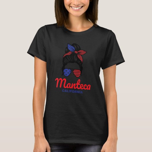 Manteca California Retro Messy Bun T-Shirt (Vorderseite)