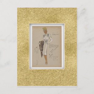Mantel aus den 1940er Jahren, kurze Jacke, weicher Postkarte