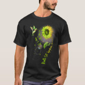 Mantellymphom Sonnenblume Hummingvogel T-Shirt (Vorderseite)