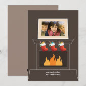 Mantelstück-Foto-Urlaubskarte Feiertagskarte (Vorne/Hinten)