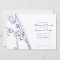 Manteo Nags Head Map Navy Blue Probe Dinner