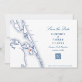 Manteo NC Äußere Banken Karte Eleganter QR Code We (Vorderseite)