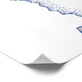 Manteo NC Wedding Map Navy Blue Gästebuchposter Poster (Ecke)