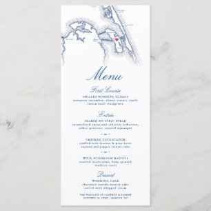 Manteo Roanoke NC Karte Elegant Navy Blue Wedding