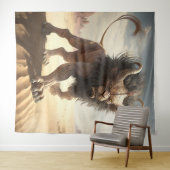 Manticore in einer Wüstenwand Wandteppich (Beispiel (Horizontal))