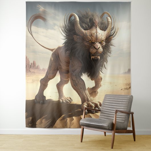 Manticore in einer Wüstenwand Wandteppich (Beispiel)