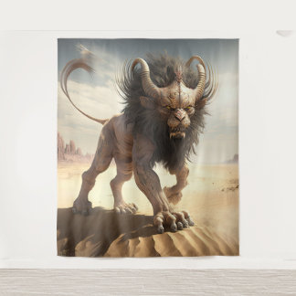 Manticore in einer Wüstenwand Wandteppich