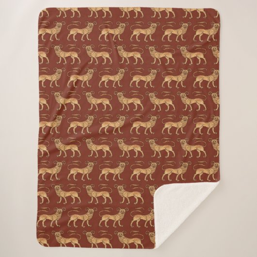 Manticore on Dark Brick Red Sherpa Blanket Sherpadecke (Vorderseite)