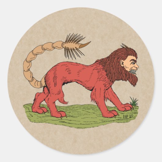 Manticore Runder Aufkleber (Vorderseite)
