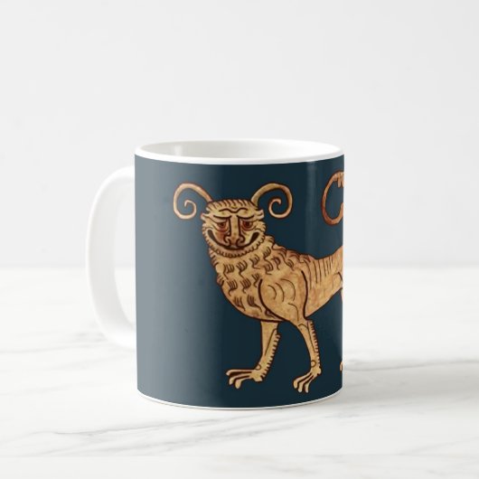Manticore über Blue Coffee Tasse (Vorderseite Links)
