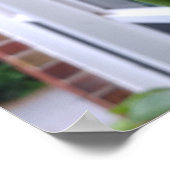 Mantis auf der Ziegelmauer beten Poster (Ecke)