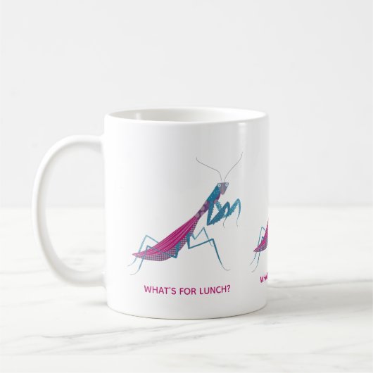 Mantis benutzerdefinierter Text Kaffeetasse (Links)