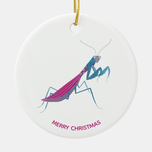 Mantis benutzerdefinierter Text Keramik Ornament (Vorne)