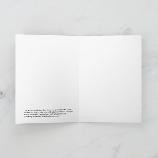 Mantis beten - immer noch, langsamer - Karte (Innenseite)