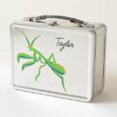 Mantis in Hellgrün Personalisiert beten Metall Brotdose (Vorderseite)