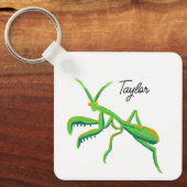 Mantis in Hellgrün Personalisiert beten Schlüsselanhänger (Vorderseite)