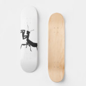 Mantis in Silhouette - Hintergrundfarbe auswählen Skateboard (Vorderseite)