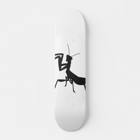 Mantis in Silhouette - Hintergrundfarbe auswählen Skateboard (Vorne)
