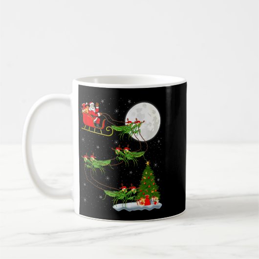 Mantis Insect Santa Sleigh Flying Funny Magical Ch Kaffeetasse (Links)