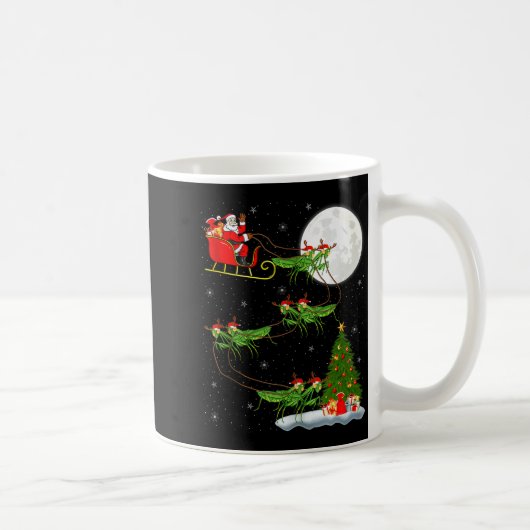 Mantis Insect Santa Sleigh Flying Funny Magical Ch Kaffeetasse (Rechts)