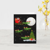 Mantis Insect Santa Sleigh Flying Funny Magical Ch Karte (Gelbe Blume)