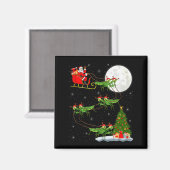 Mantis Insect Santa Sleigh Flying Funny Magical Ch Magnet (Vorderseite/Rückseite)