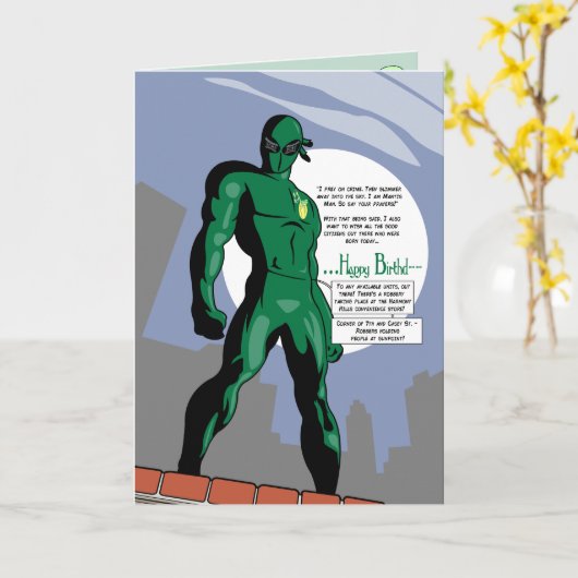 Mantis Man Birthday Card Karte (Gelbe Blume)