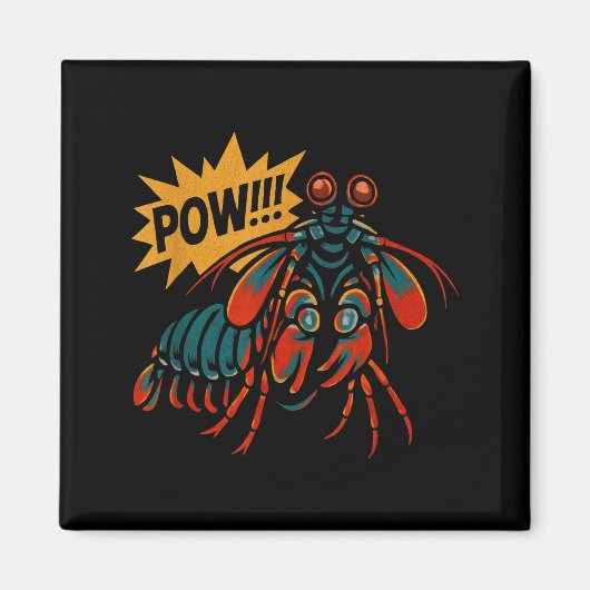 Mantis Shrimp W Punch Funny Ocean Animal Magnet (Vorne)
