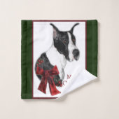 Mantle Great Dane Weihnachten Badhandtuch Set (Waschlappen)