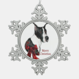 Mantle Great Dane Weihnachten Schneeflocken Zinn-Ornament