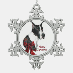 Mantle Great Dane Weihnachten Schneeflocken Zinn-Ornament