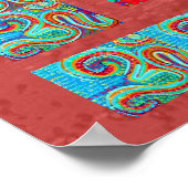 MANTRA: 108 Mal Heiliger Roter Hintergrund Poster (Ecke)