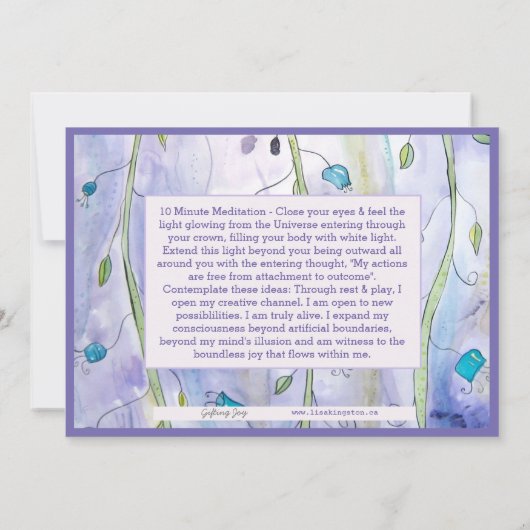 Mantra and Affirmation Meditation Card Einladung (Rückseite)