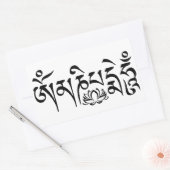 Mantra Black Script Rechteckiger Aufkleber (Umschlag)