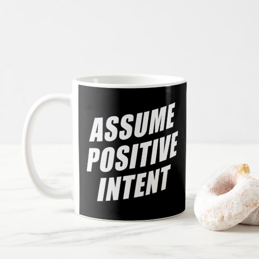 Mantra für die Affirmation Message - positive Absi Kaffeetasse (Mit Donut)