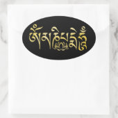 Mantra Gold Watercolor Ovaler Aufkleber (Tasche)