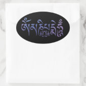 Mantra Lila Wasserfarbe Ovaler Aufkleber (Tasche)