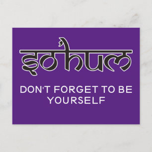 Mantra SO HUM - flache schwarz-weiße Kontur Postkarte