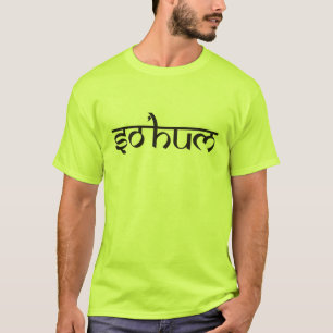 Mantra SO HUM - flache schwarz-weiße Kontur T-Shirt