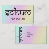 Mantra SO HUM - flache schwarz-weiße Kontur Visitenkarte (Vorne/Hinten)