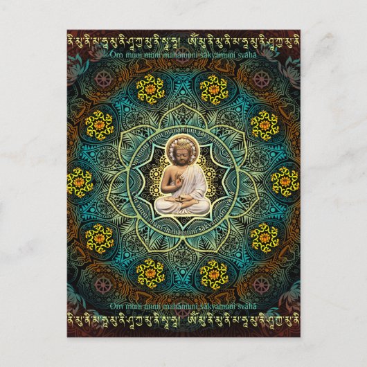 Mantra zu Shakyamuni Buddha Postkarte (Vorderseite)