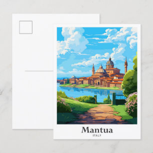 Mantua Italy Travel Potrait Illustration Postkarte