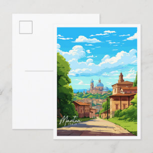 Mantua Italy Vintage Illustration Postkarte