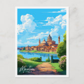 Mantua Italy Vintage Illustration Postkarte (Vorderseite)