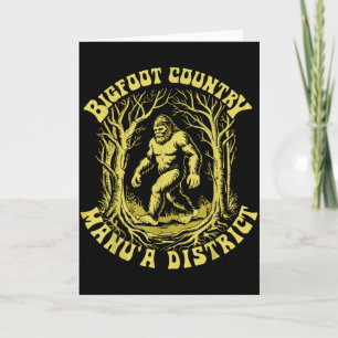 Manua-Distrikt Bigfoot-Land Retro-Sasquatch-Fan Karte