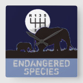 MANUAL - gefährdet Quadratische Wanduhr (Vorderseite)